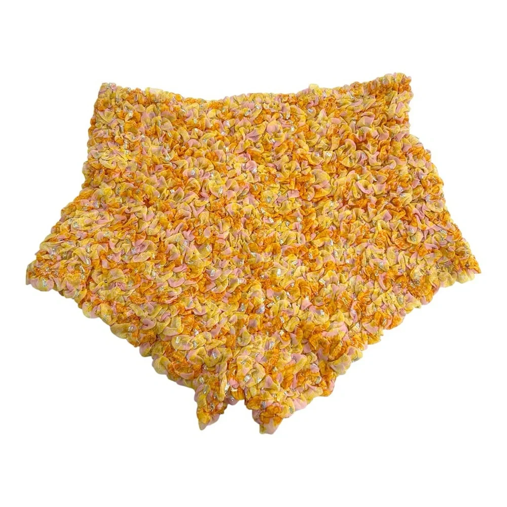 Free People Scrunch It Up Shorts sunset punch sz L - Picture 3 of 6